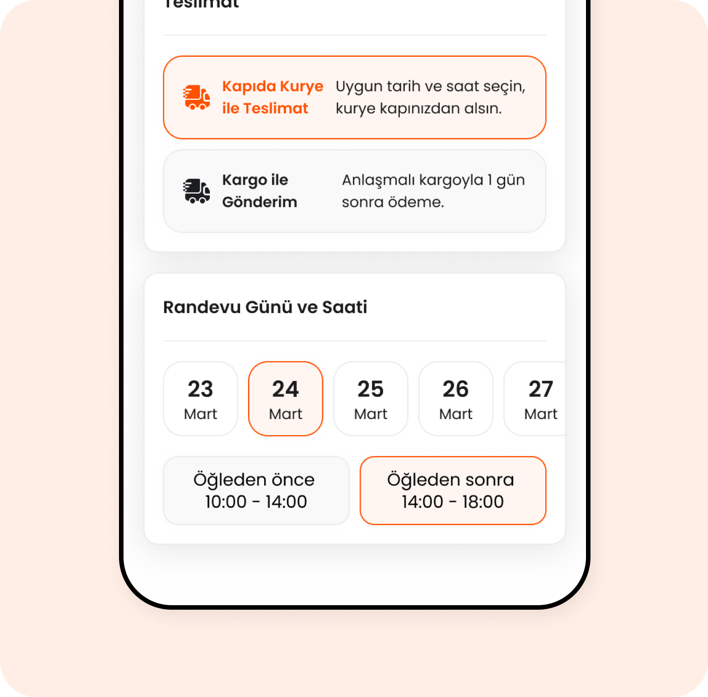 Kurye ile Kapıda Değerlendirme